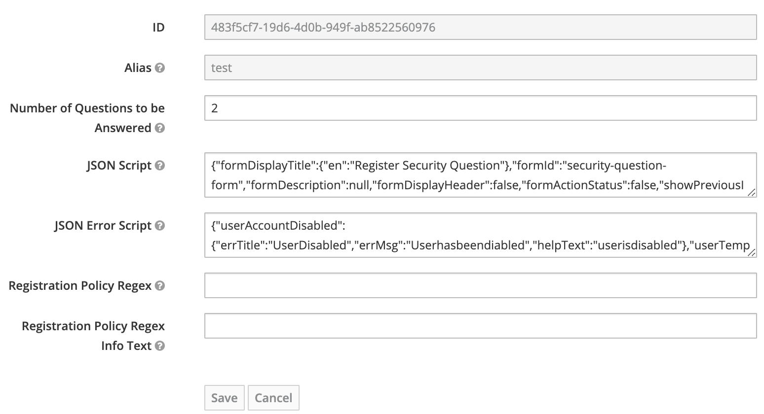 KOBIL Register Security Question